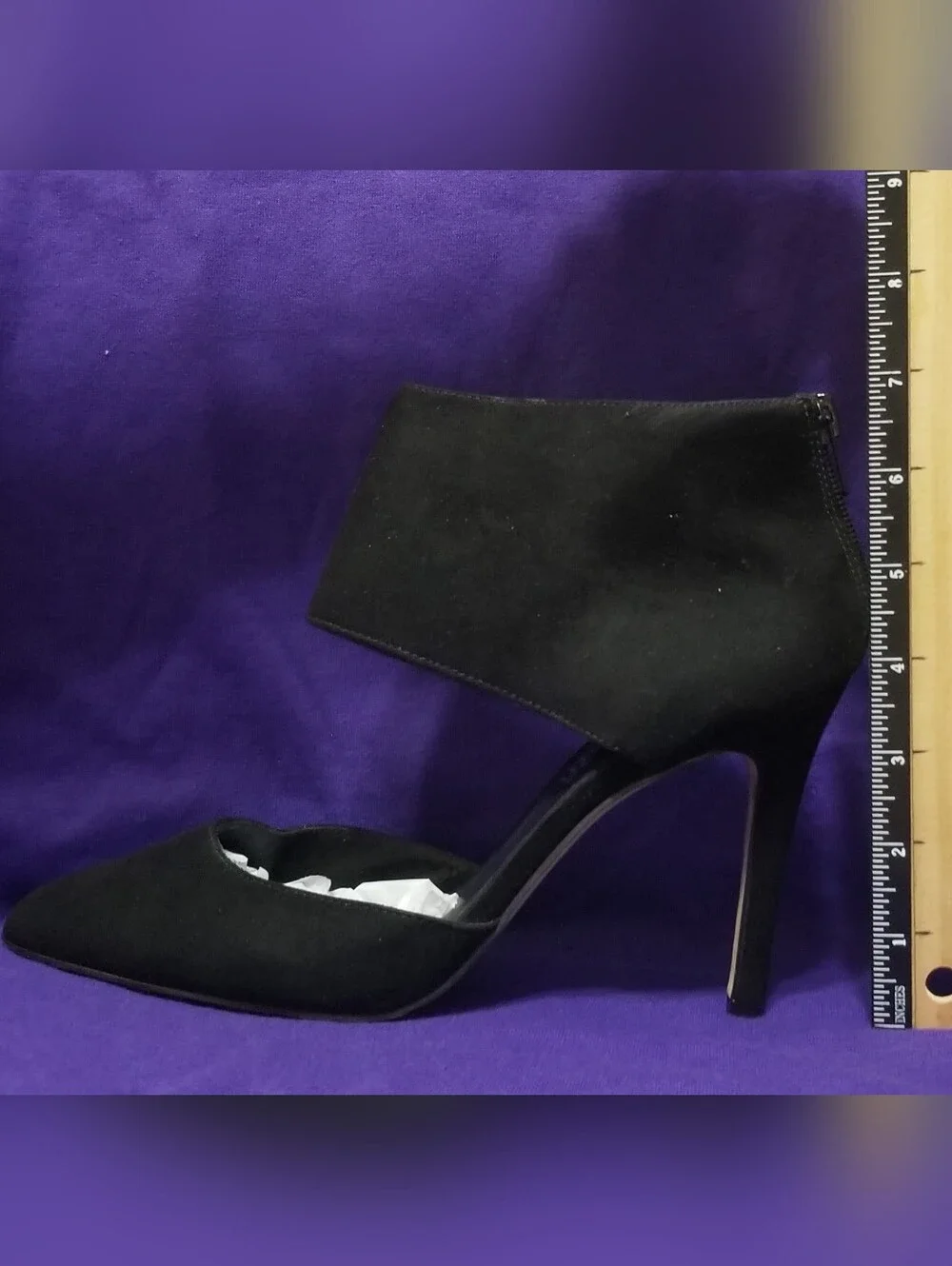 Aldo Black Women's 6.5 Suede Pointed-Toe Ankle Cuff Heels With Leather Insole